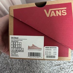 Vans old skool pink and white women’s shoe, size 8